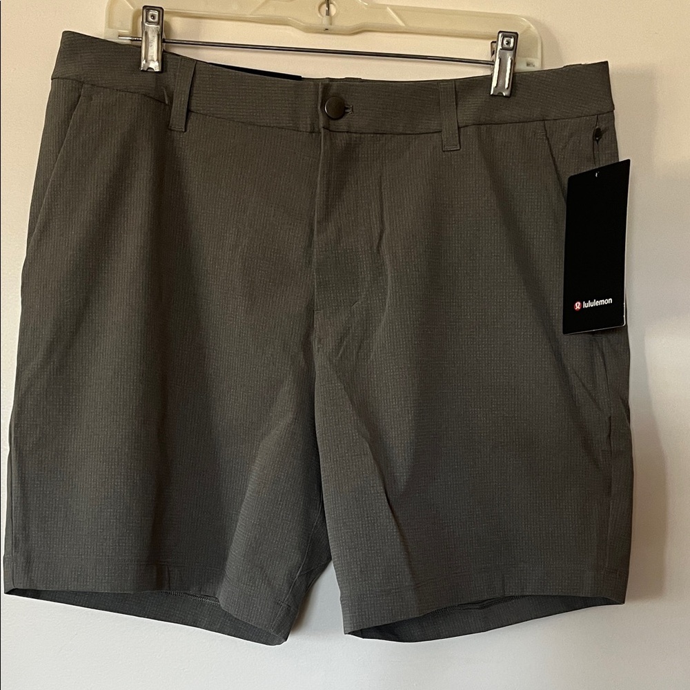 lululemon athletica Charcoal Flat Front Shorts